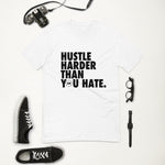 Hustle Harder Short Sleeve T-shirt White