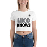 Nico Knows Women’s Crop Tee White